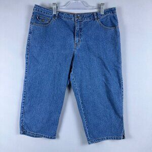 Westport Jeans Capri Womens Size 16W High Rise Light Wash Stretch Blue